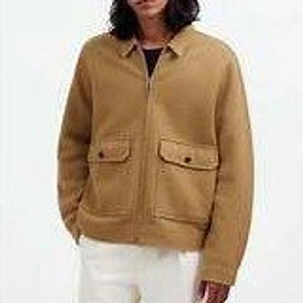 Madewell Mens Boiled Merino Wool Jacket Sz S Brown Utility Full Zip Shacket
